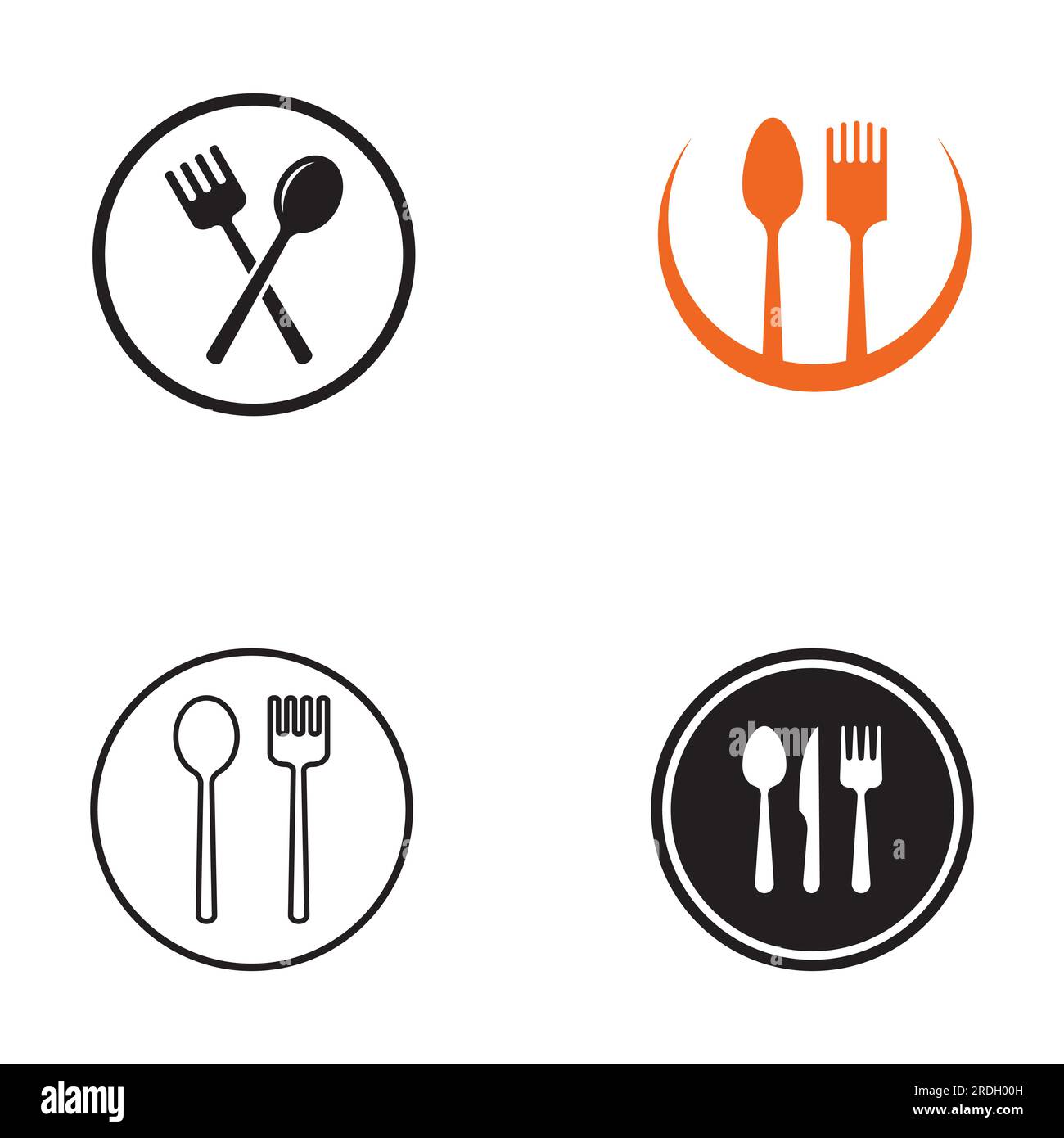 spoon,fork,and knife icon logo vector Stock Vector Image & Art - Alamy