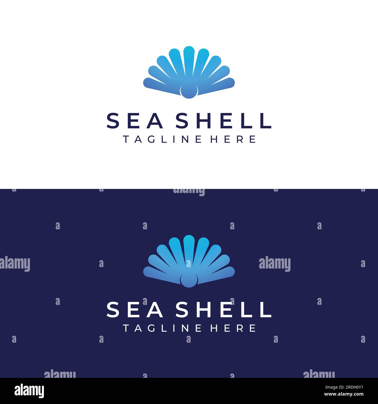 Pearl sea shell logo, with vector illustration editing. Stock Vector