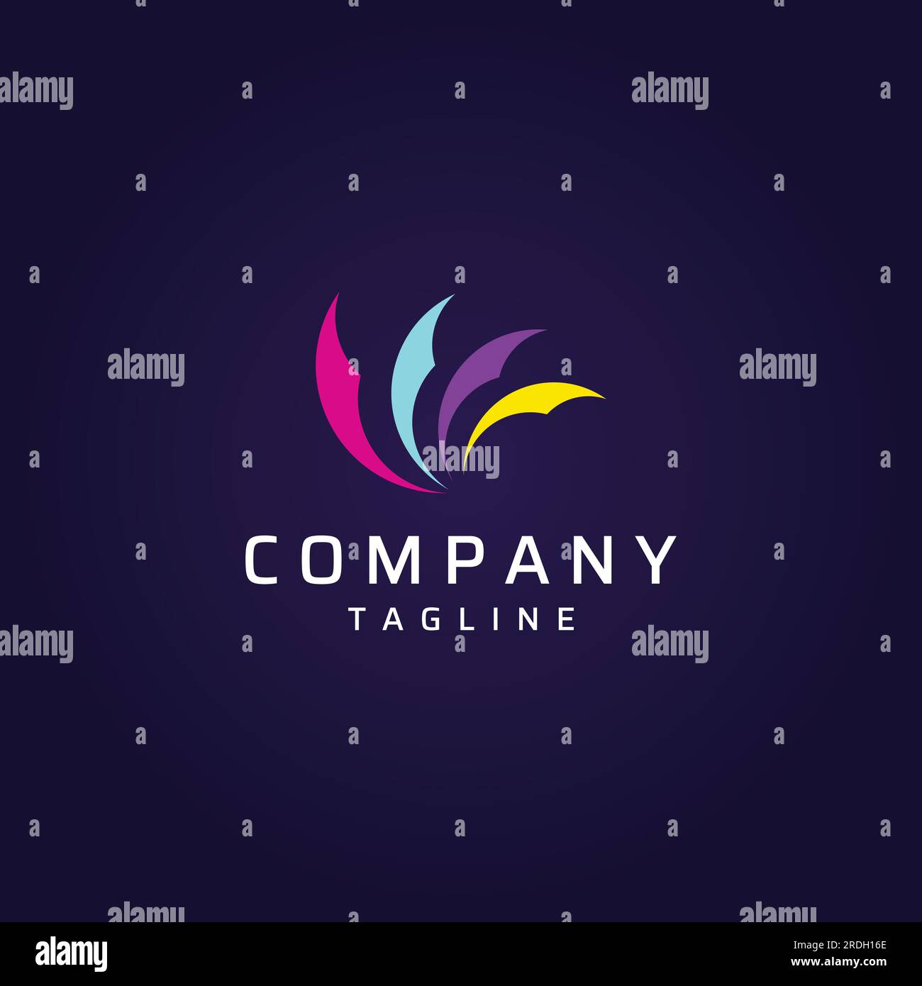 Abstract colorful logo digital printing, printing services, media, technology and the internet. Stock Vector