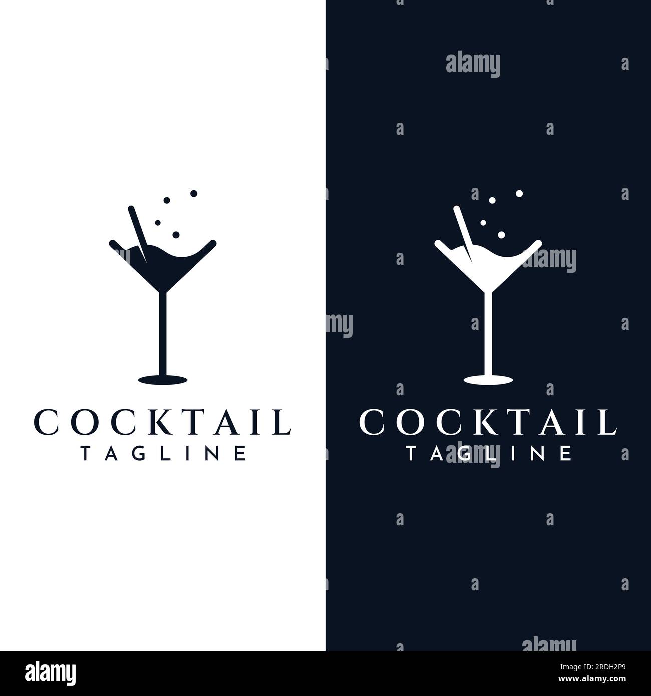 Alcohol cocktail logos, nightclub drinks.Logos for nightclubs, bars and more. Stock Vector