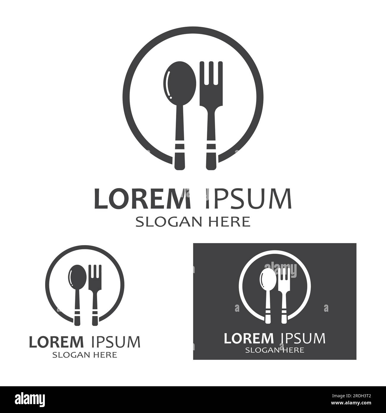 spoon,fork,and knife icon logo vector Stock Vector
