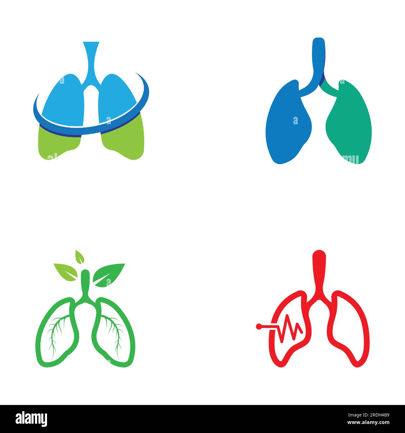 Lungs health and lungs care logo vector design,lungs logo template ...