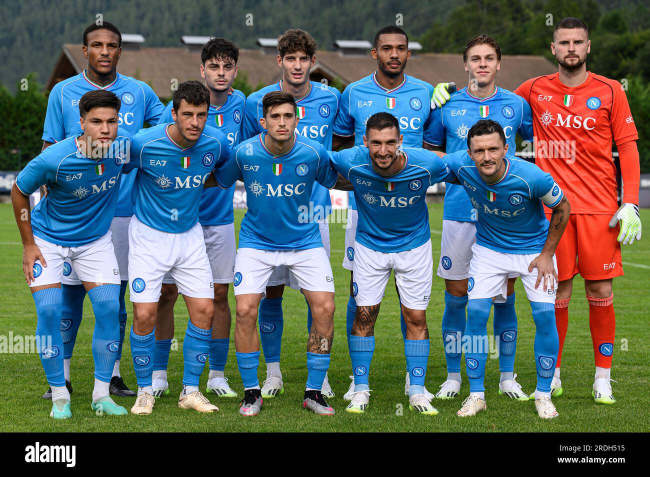 Players of SSC Napoli pose for a team photo prior to the pre-season  friendly football match between SSC Napoli and ASD Anaune Val di Non. SSC  Napoli won 6-1 over ASD Anaune