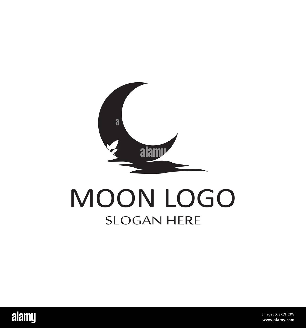 full moon and half moon logo, with logo vector icon concept design and