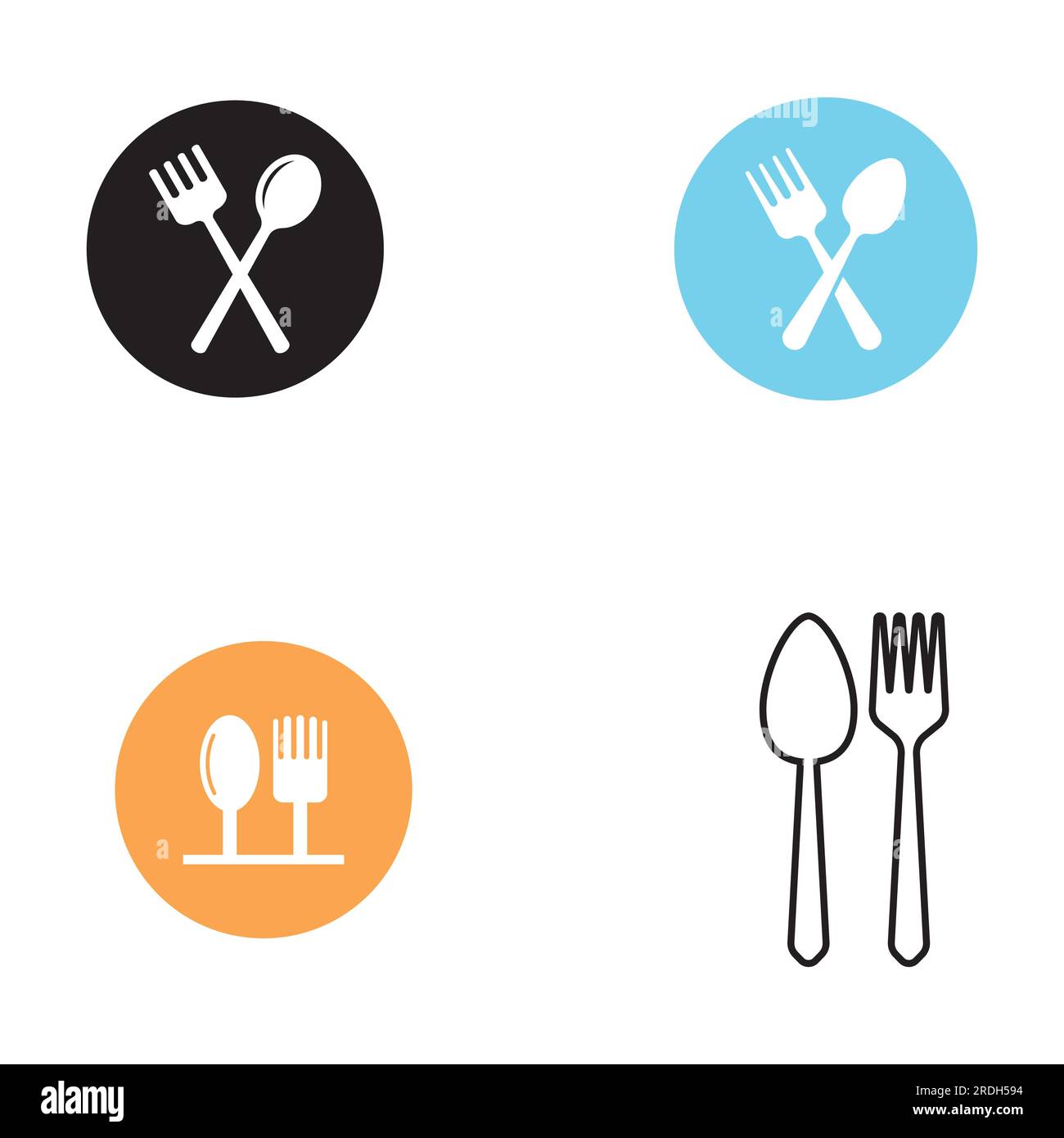 spoon,fork,and knife icon logo vector Stock Vector