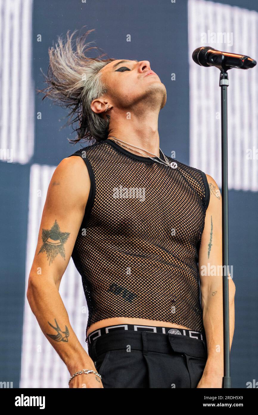 Henham Park, Suffolk, UK. 21st July, 2023. Confidence Man (with siingers (Grace Henham Park, Suffolk, UK. 21st July, 2023. Confidence Man (with siingers (Grace