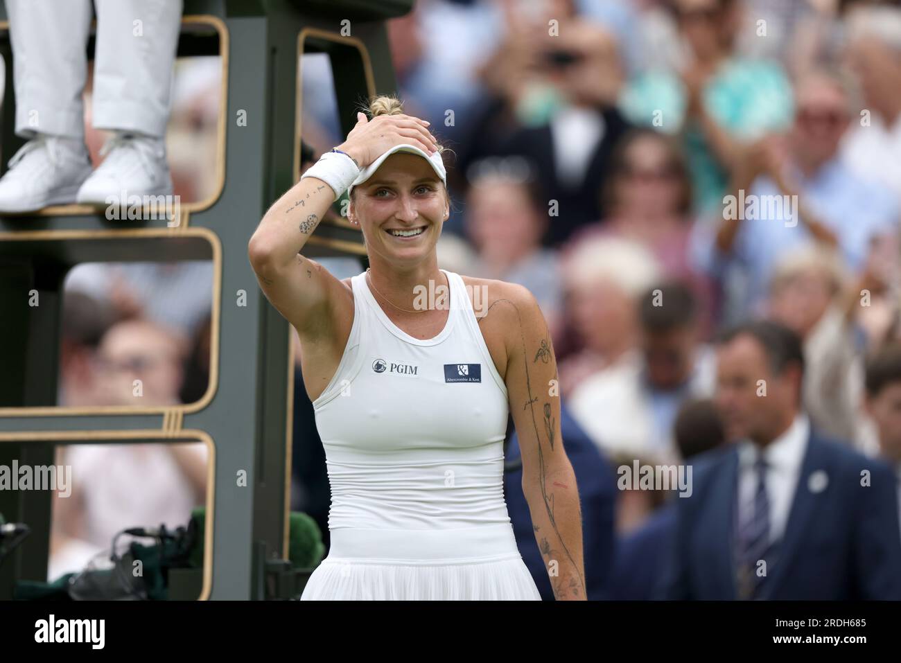 Marketa Vondrousova after match point. Ons Jabeur versus Marketa