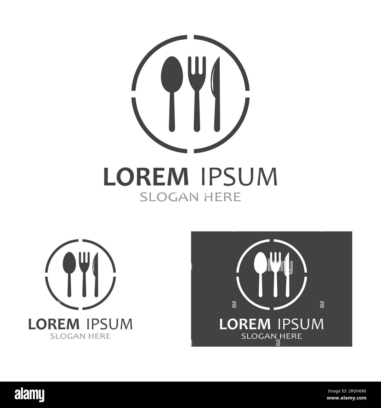 spoon,fork,and knife icon logo vector Stock Vector