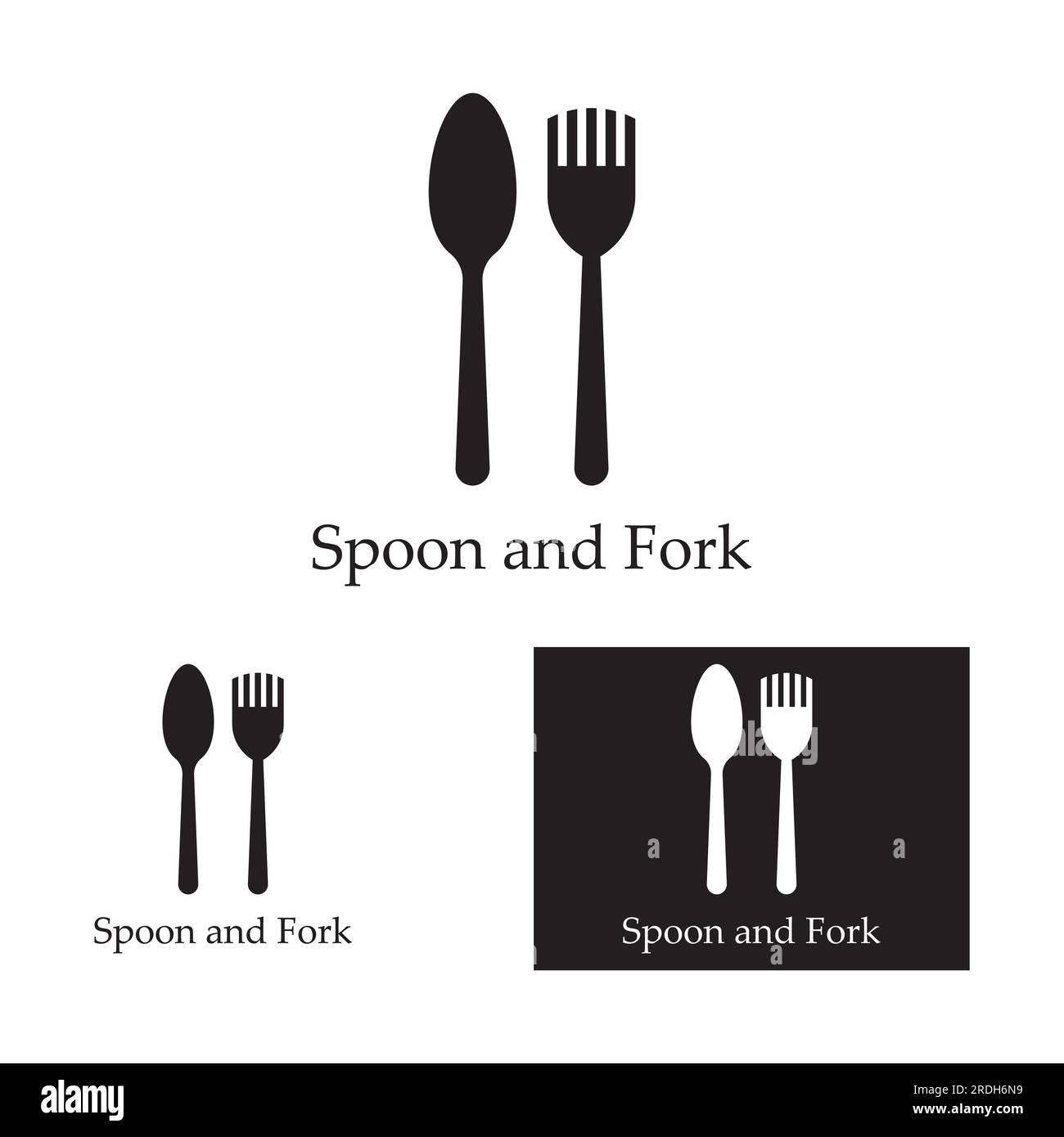 Spoon vector icon design Black and White Stock Photos & Images - Alamy