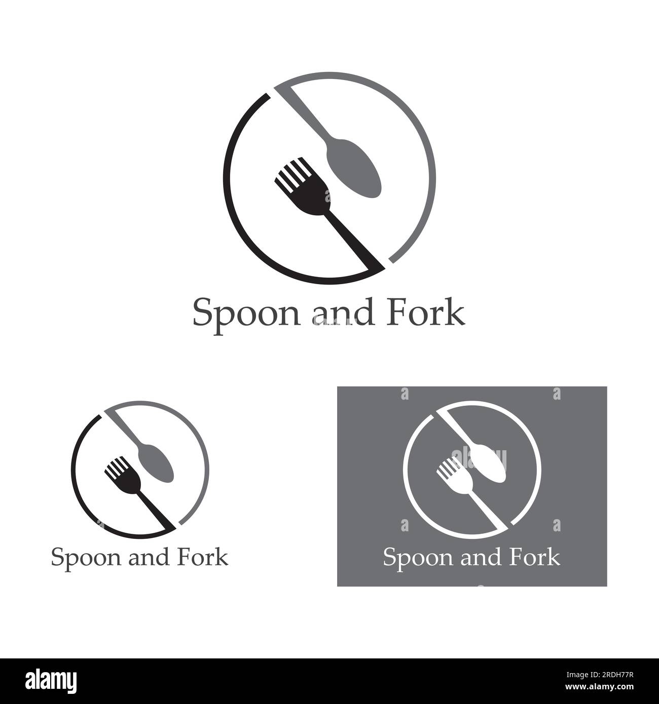 spoon,fork,and knife icon logo vector Stock Vector
