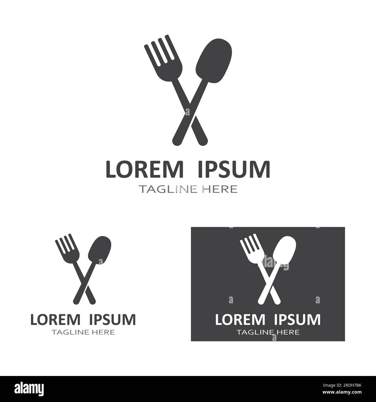 spoon,fork,and knife icon logo vector Stock Vector