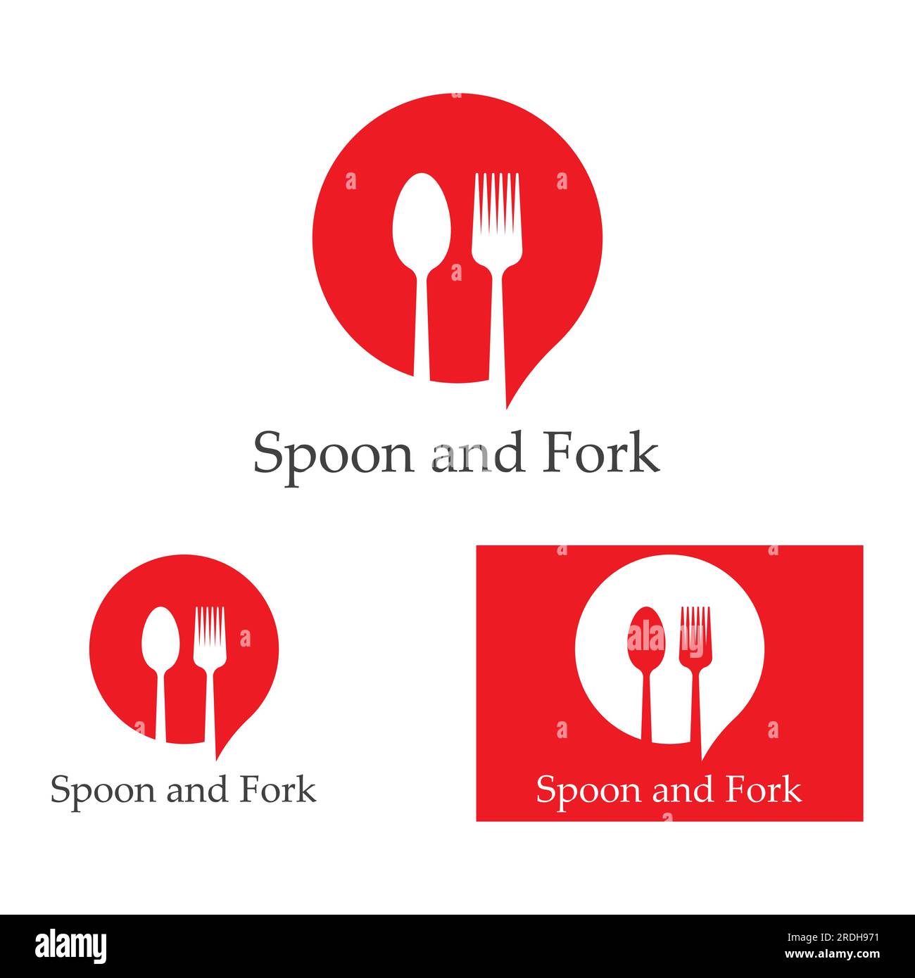 spoon,fork,and knife icon logo vector Stock Vector