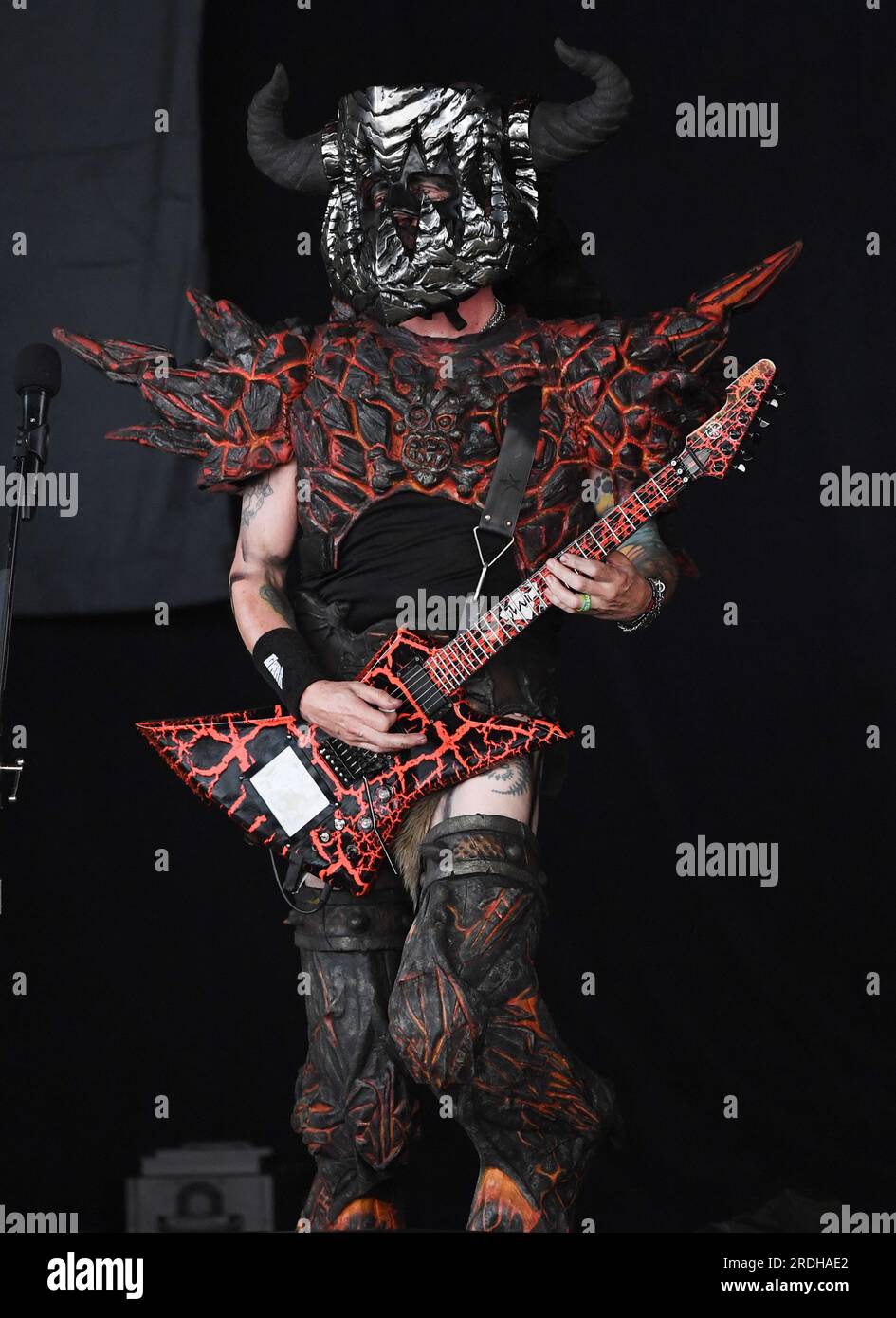 West Palm Beach, FL, USA. 20th July, 2023. Mike Derks Balsac the Jaws of Death of GWAR performs during The Psychotherapy Sessions Tour at The I Think Financial Amphitheatre on July 20, 2023 in West Palm Beach Florida. Credit: Mpi04/Media Punch/Alamy Live News Stock Photo