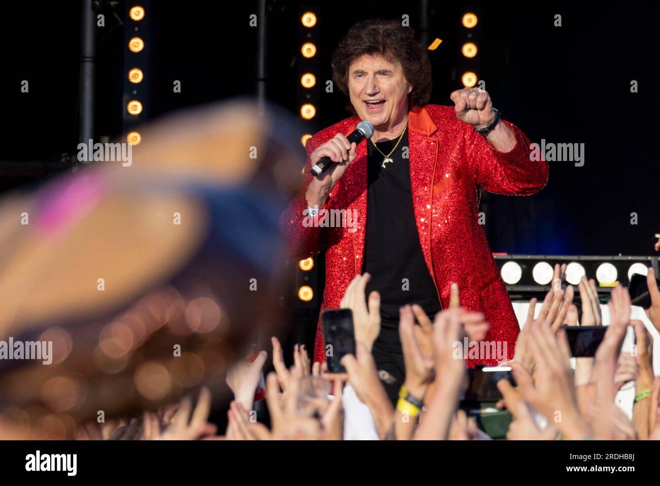 Weeze, Germany. 21st July, 2023. Olaf der Flipper, real name Olaf