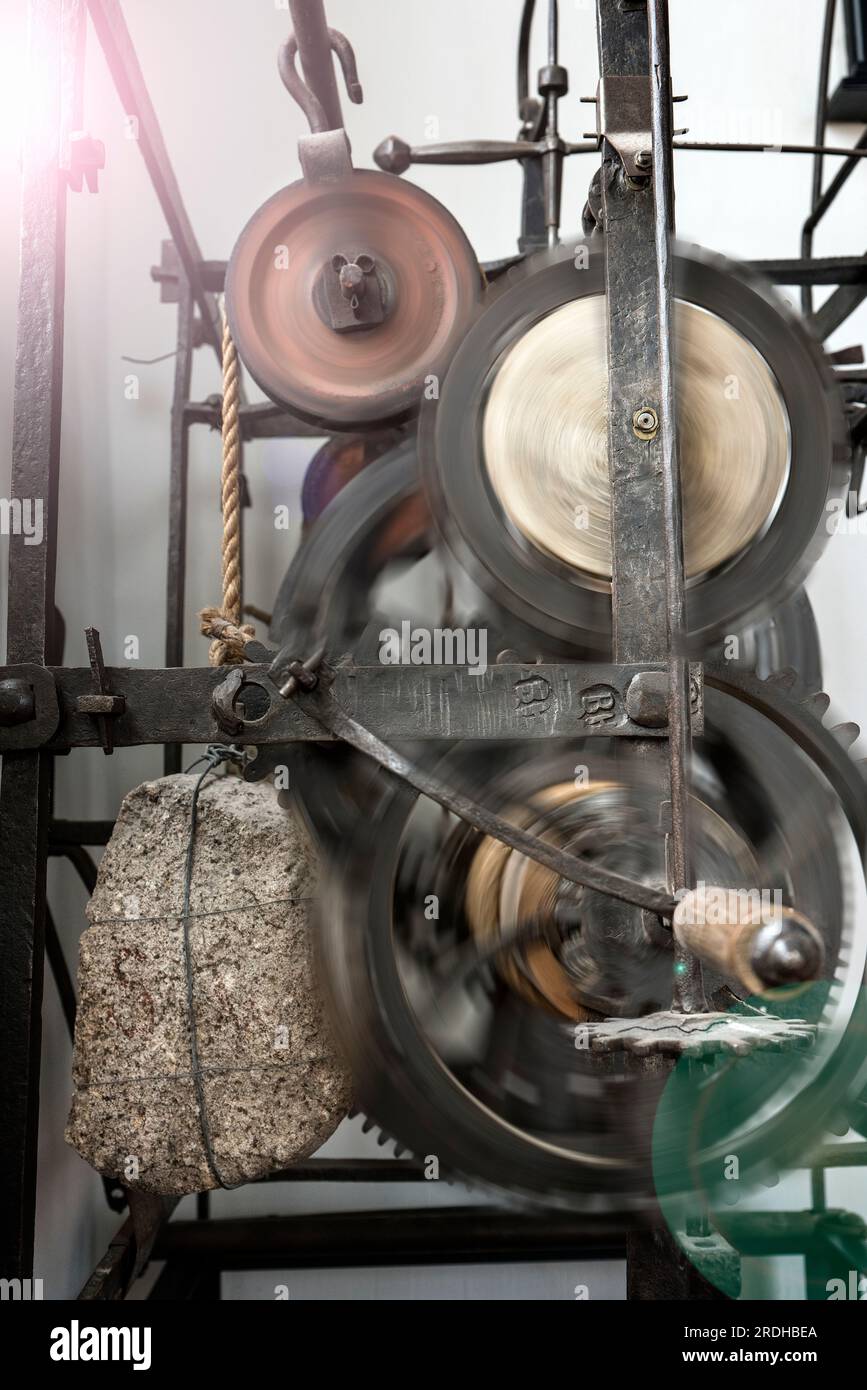 Old wrought iron tower clock Stock Photo Alamy