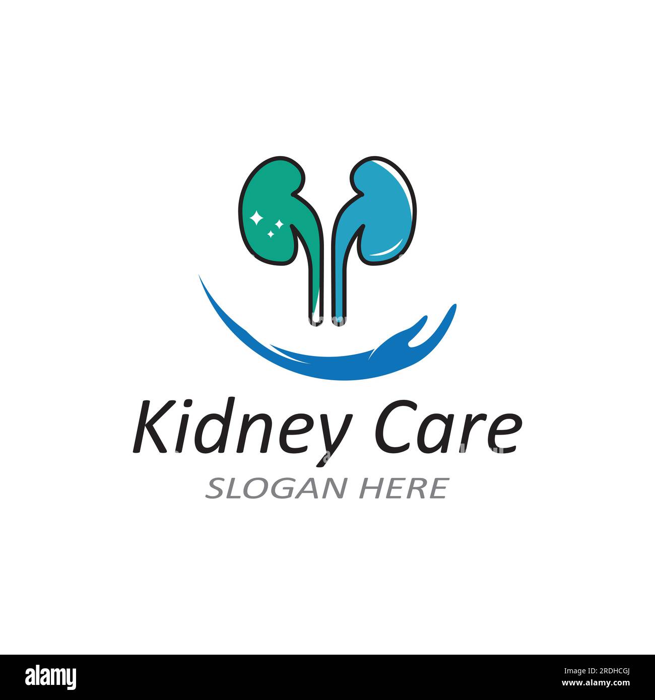 kidney health and kidney care logo using vector concept icon Stock
