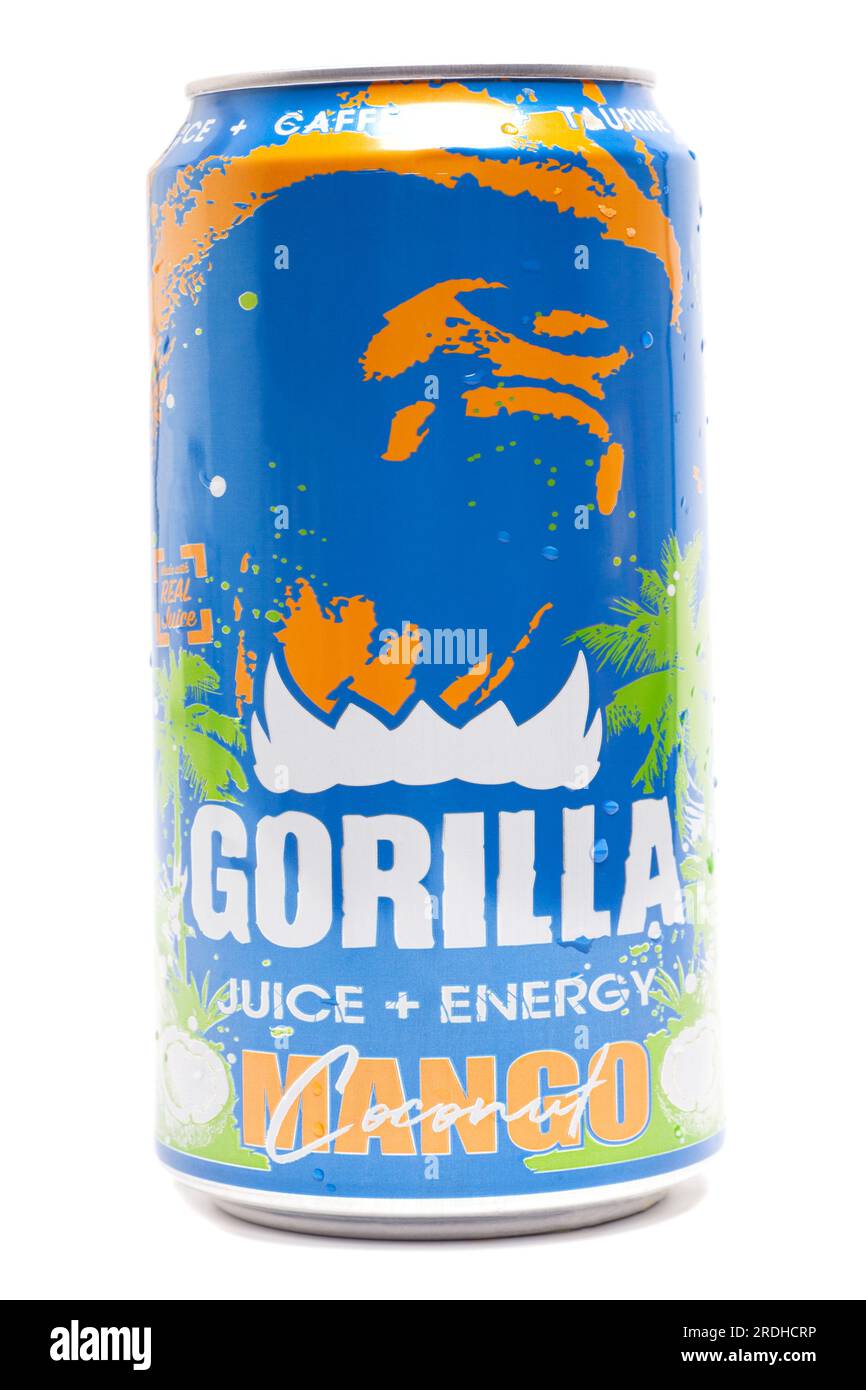 Gorilla Mango Coconut Energy Drink Stock Photo - Alamy