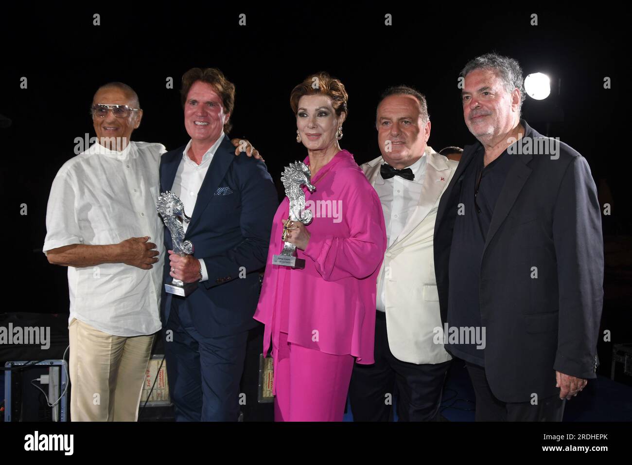 Ischia Global Fest 2023  Day7  Ischia, Italy. 15th July, 2023. Gala Dinner   Edwige Fenech ,Robert Marshall -  attends the Ischia Global Fest 2023 on Stock Photo