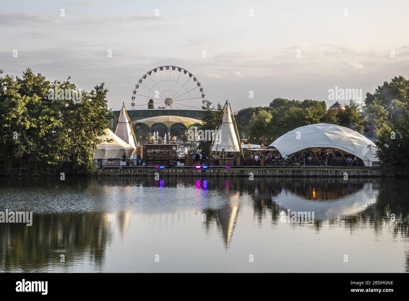 Boom, Belgium. 21st July, 2023. Illustration picture shows the first day of the Tomorrowland electronic music festival, Friday 21 July 2023, in Boom. The first weekend of the 17th edition of the festival takes place at the 'De Schorre' terrain in Boom, from 21 to 23 July. BELGA PHOTO HATIM KAGHAT Credit: Belga News Agency/Alamy Live News Stock Photo