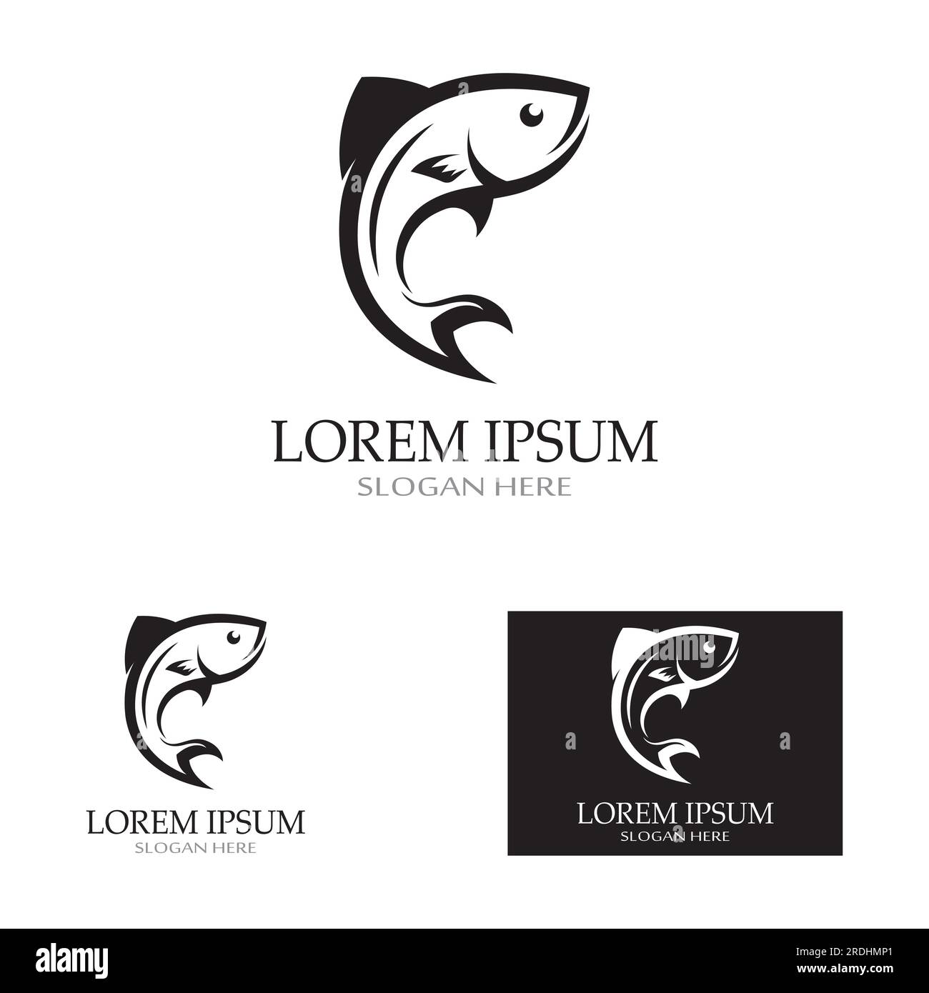 Fish logo, fishinghook, fish oil and seafood restaurant icon. With vector  icon concept Stock Vector Image & Art - Alamy