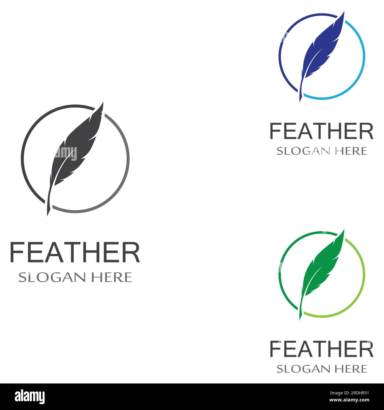 feather logo of fowl breed and pen made of feather using vector icon