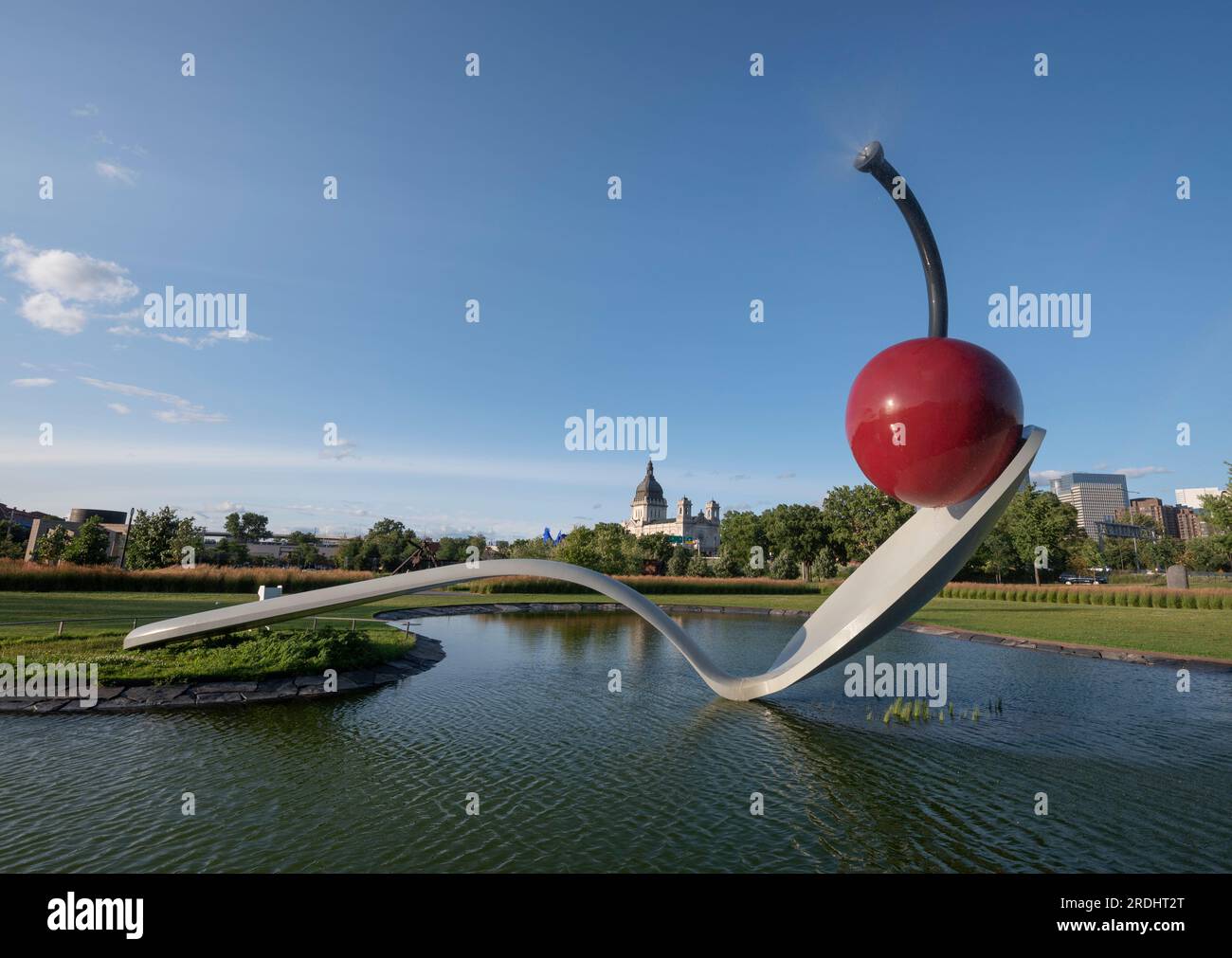 Cherry and Spoon at Minneapolis' Sculpture Garden, Minnesota Stock