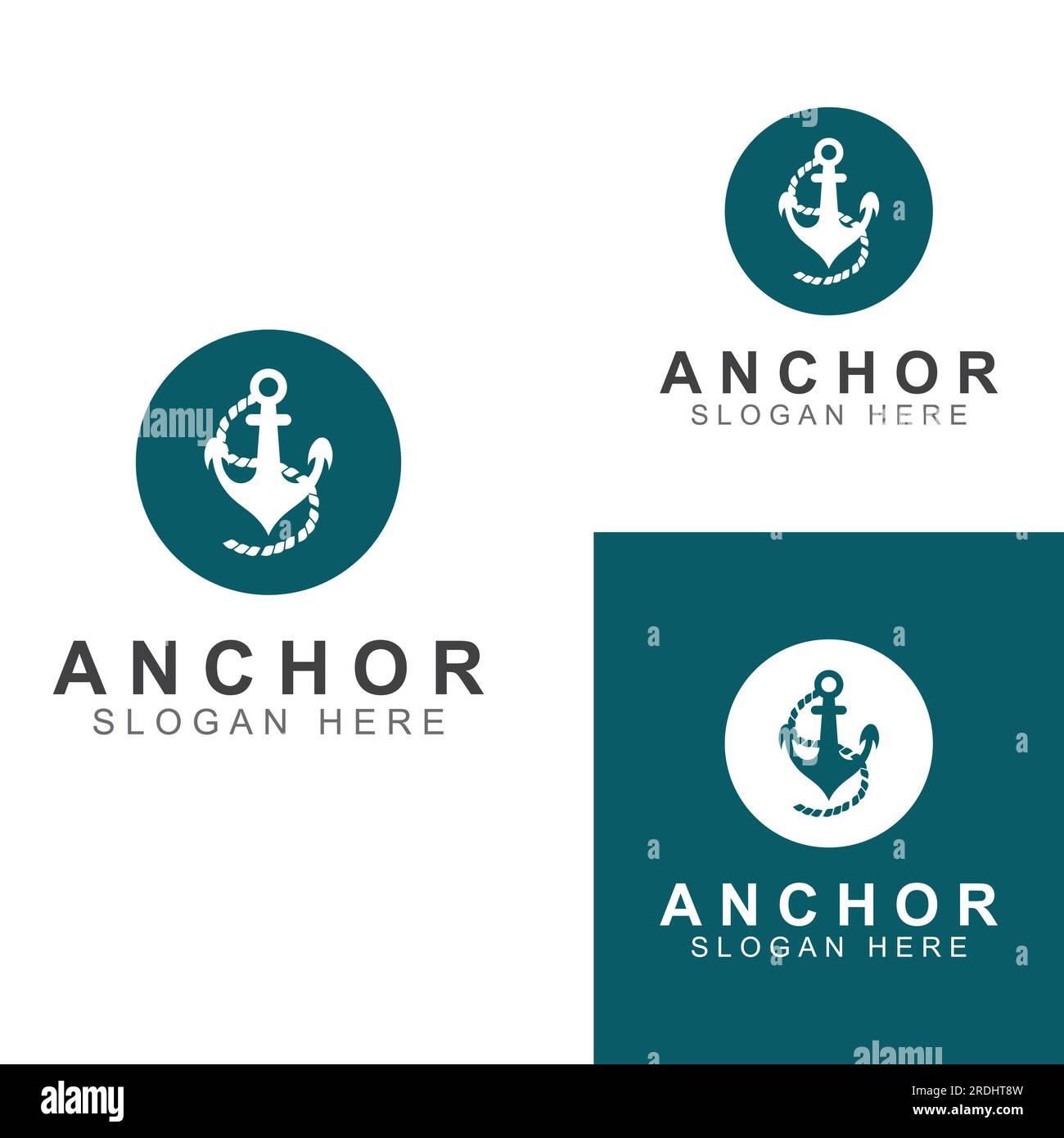 Logo and anchor symbol design vector. Stock Vector