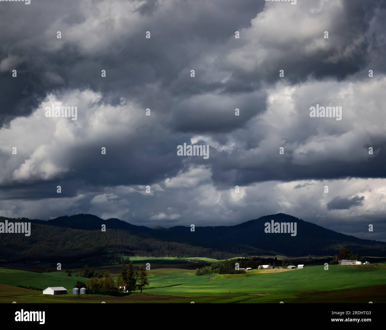 The Palouse Range and Moscow Mountain in late spring, Moscow, Idaho
