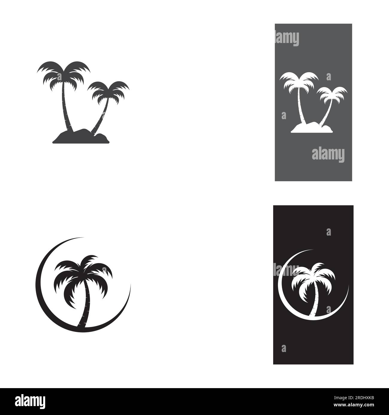 Palm tree summer logo template vector illustration Stock Vector