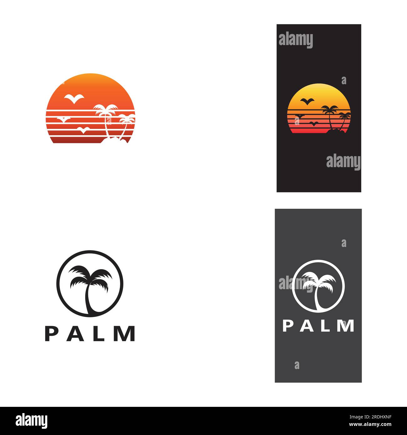 Palm tree summer logo template vector illustration Stock Vector