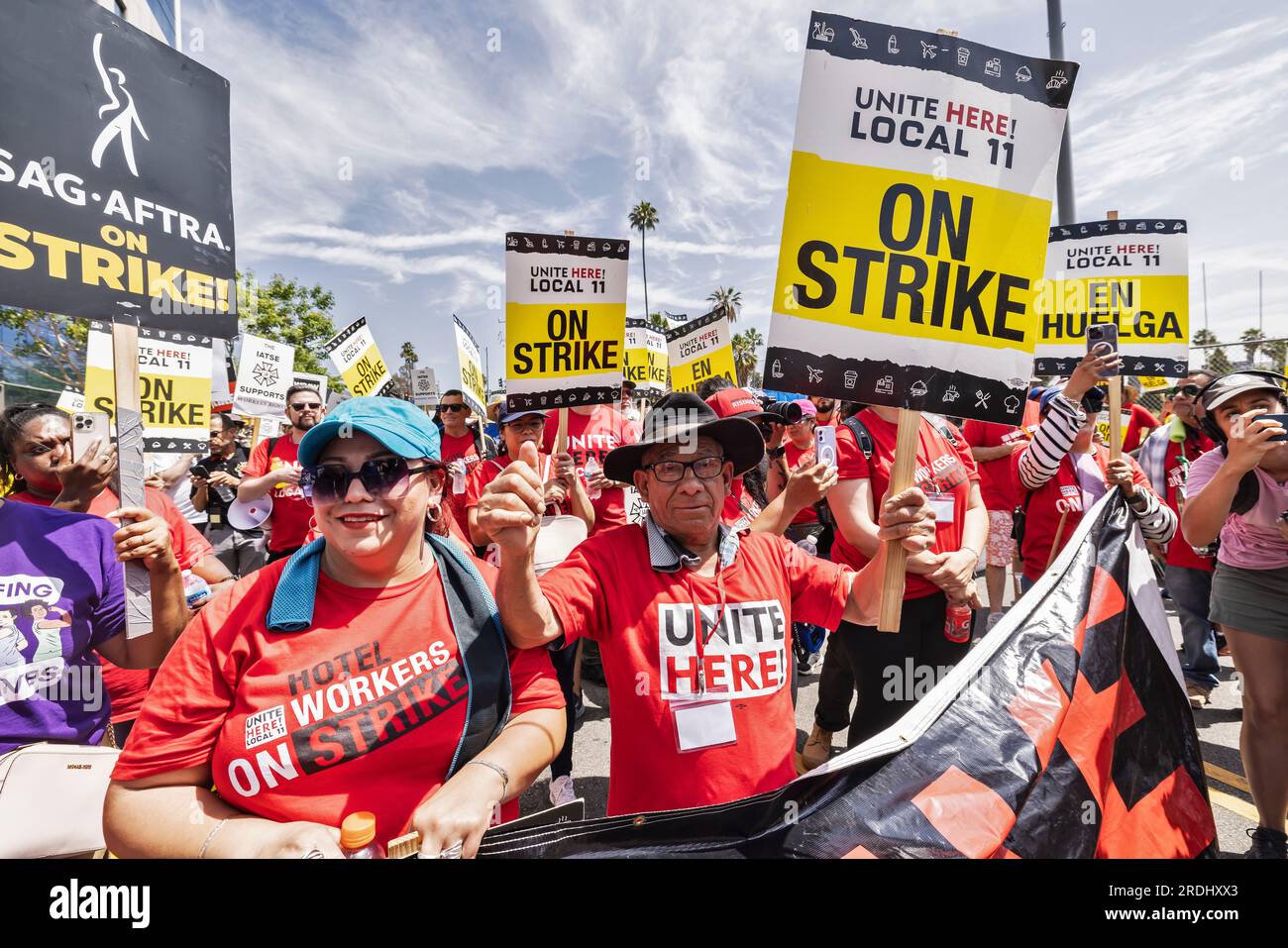 Hollywood, USA. 21st July, 2023. Unite Here Local 11, LA hotel and ...