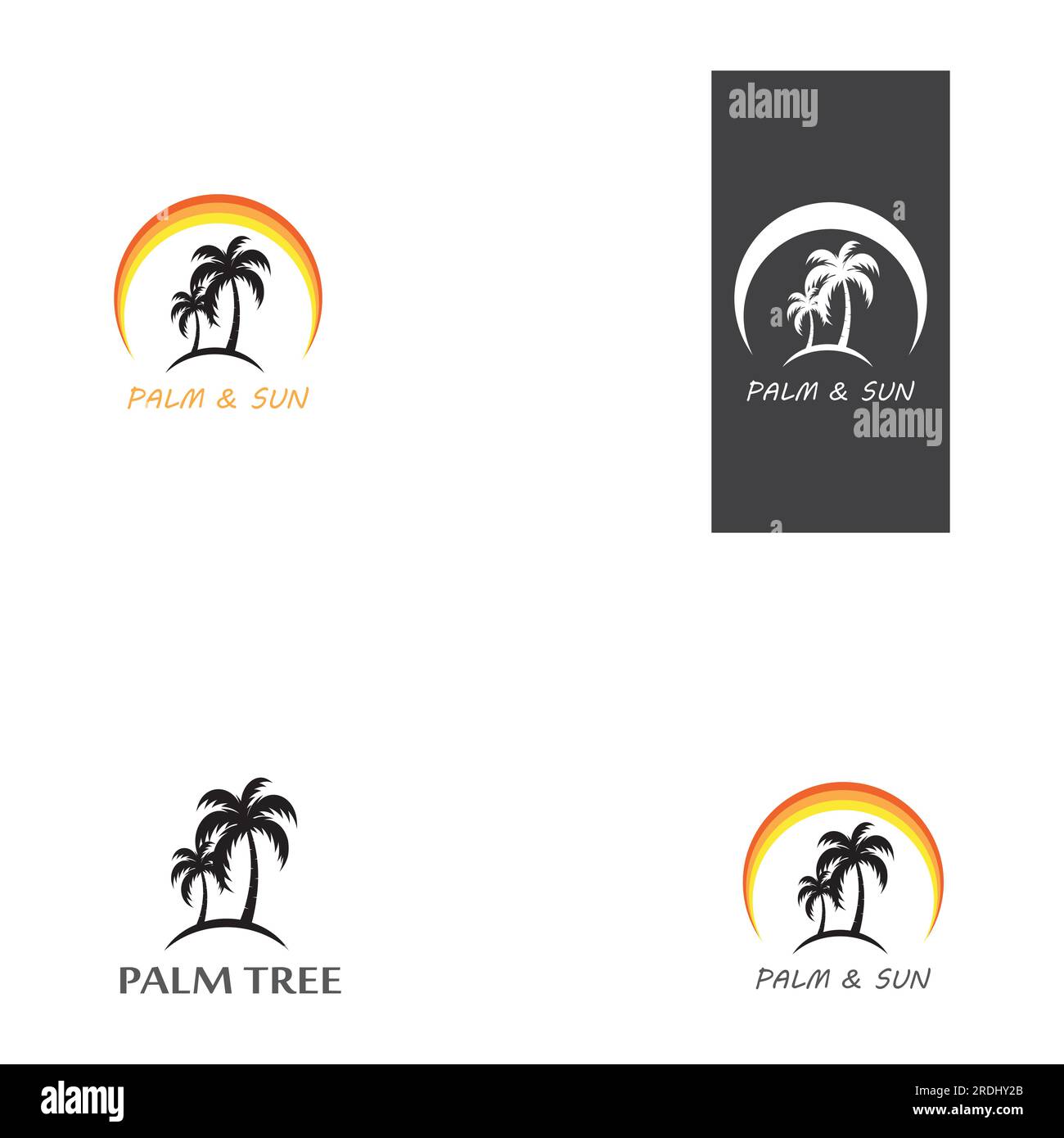 Palm tree summer logo template vector illustration Stock Vector