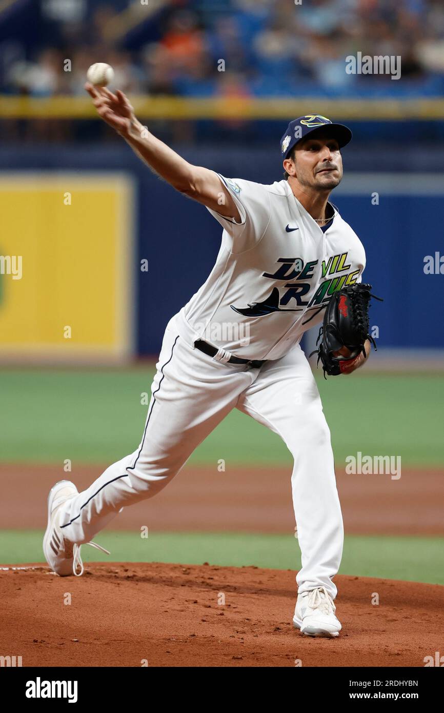 Tampa Bay Rays starting pitcher Zach Eflin throws to a Baltimore