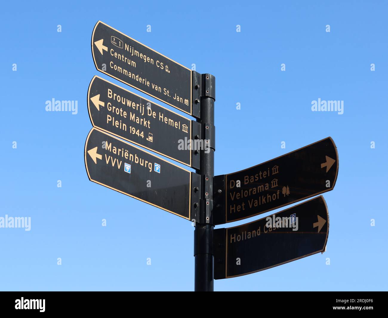 Directional signs in Nijmegen, The Netherlands Stock Photo - Alamy