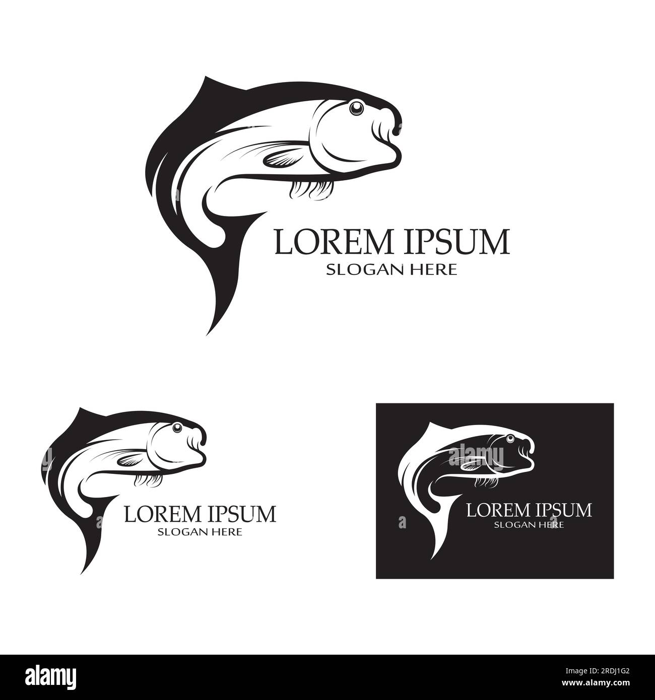 Fish logo, fishinghook, fish oil and seafood restaurant icon. With vector icon concept Stock Vector