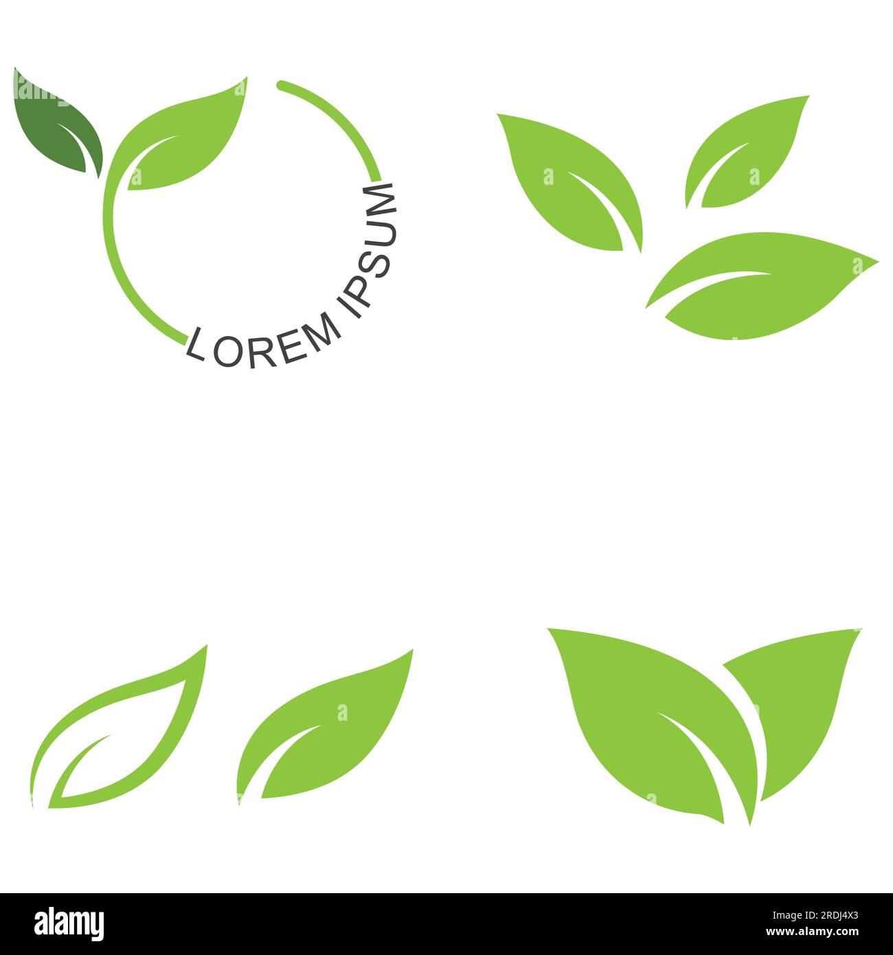 Green leaf logo. Vector design of gardens, plants and nature. Stock Vector