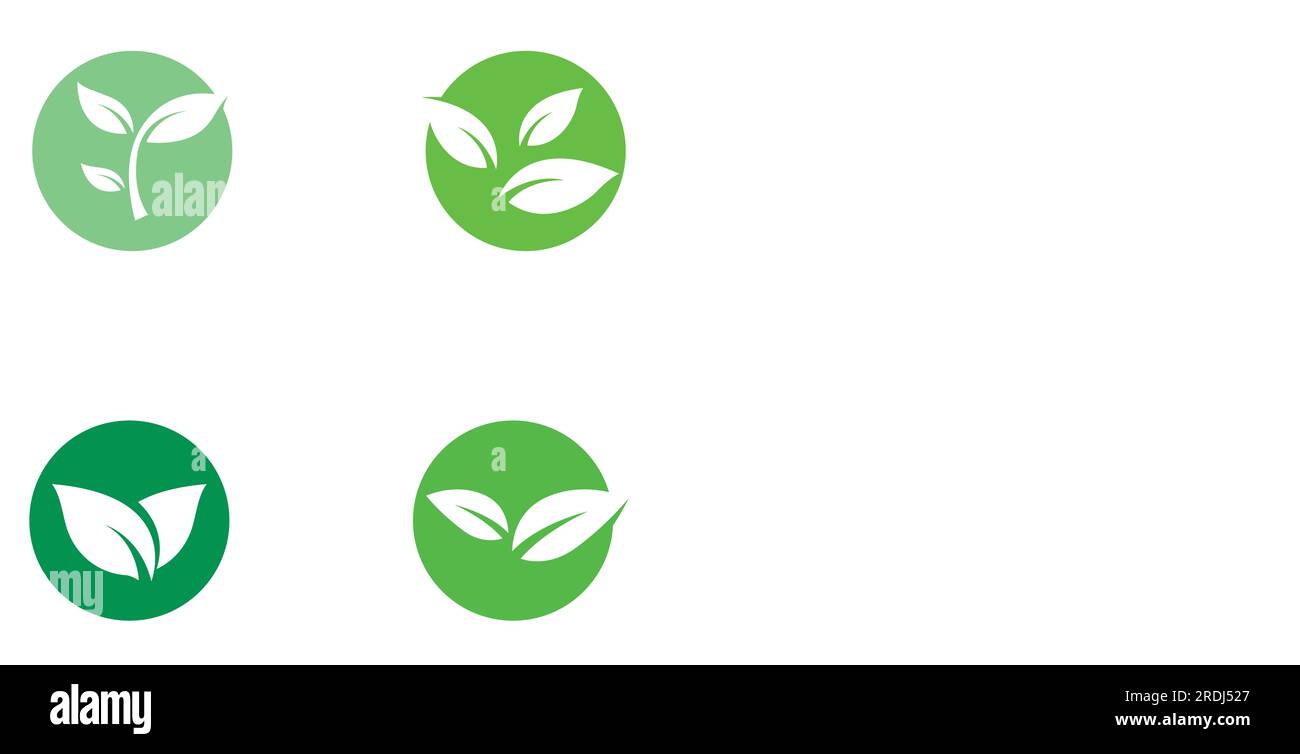 Green leaf logo. Vector design of gardens, plants and nature Stock ...