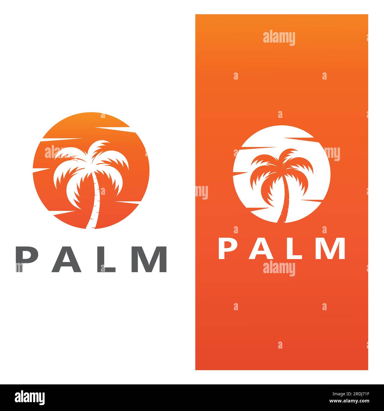 Palm tree summer logo template vector illustration Stock Vector