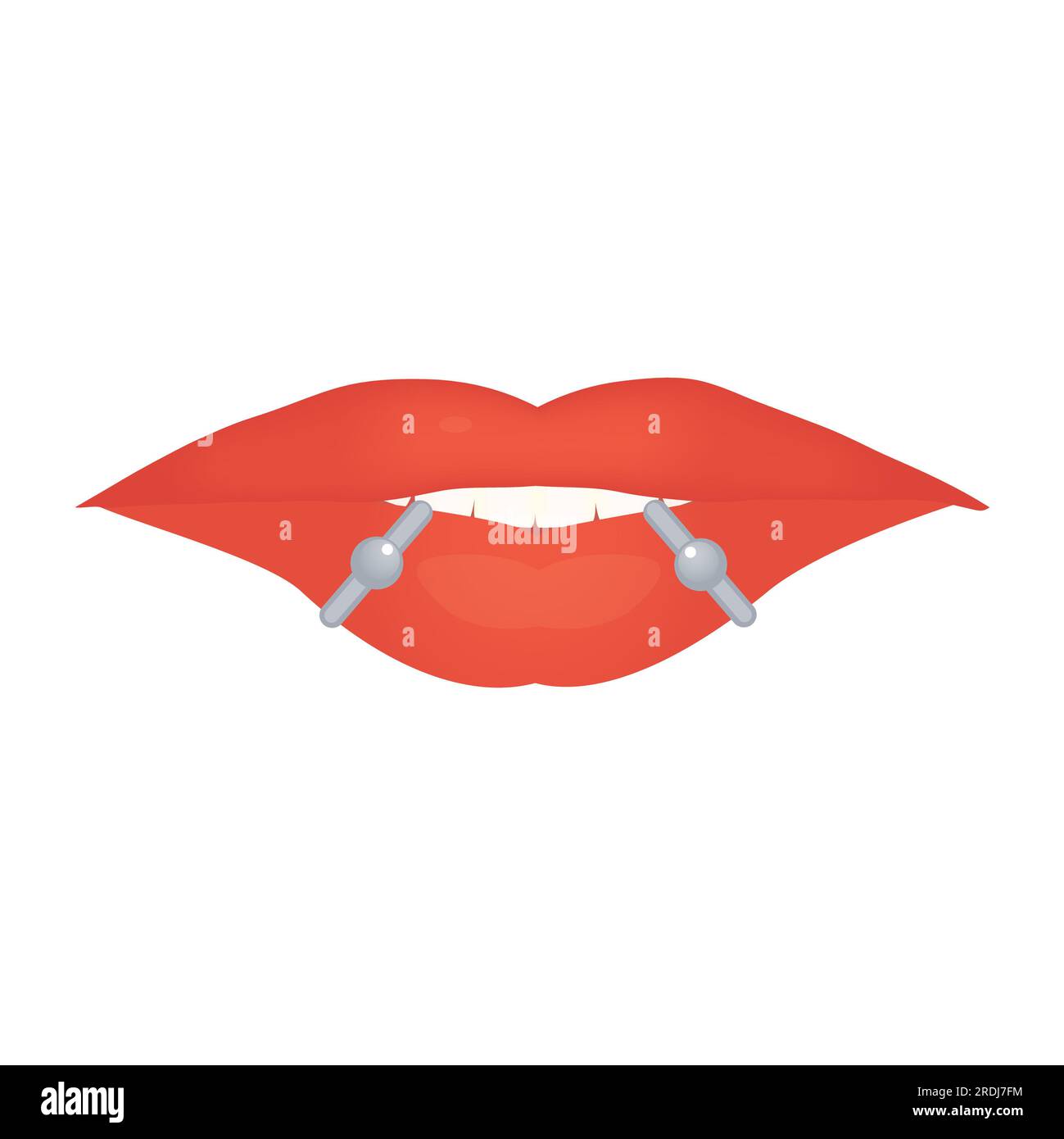 Lip piercing, illustration Stock Photo