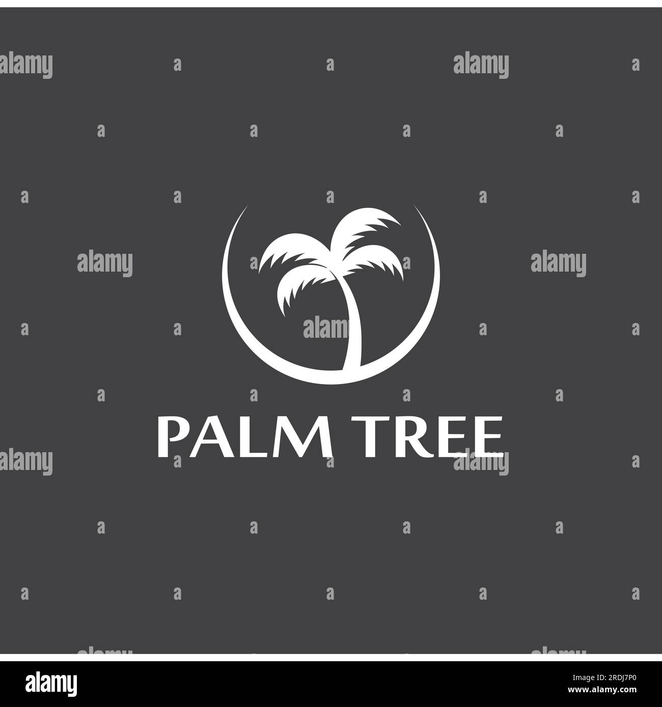 Palm tree summer logo template vector illustration Stock Vector