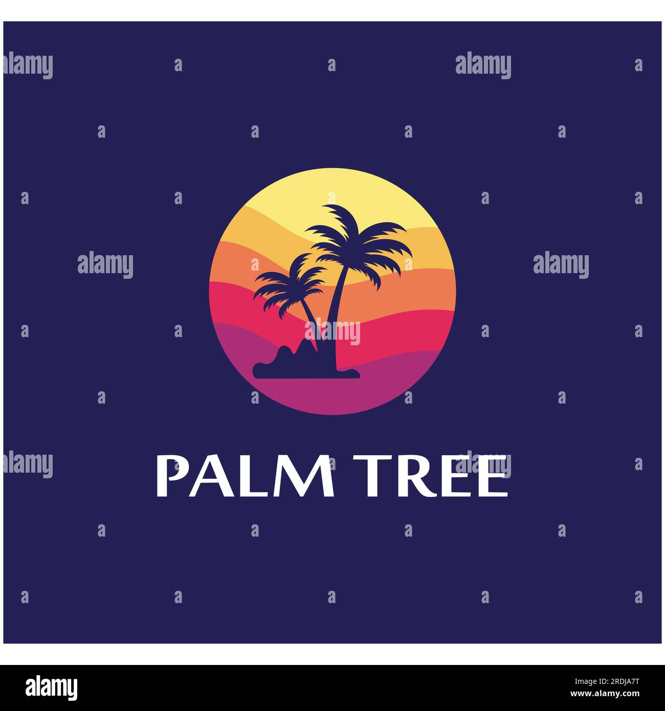 Palm tree summer logo template vector illustration Stock Vector
