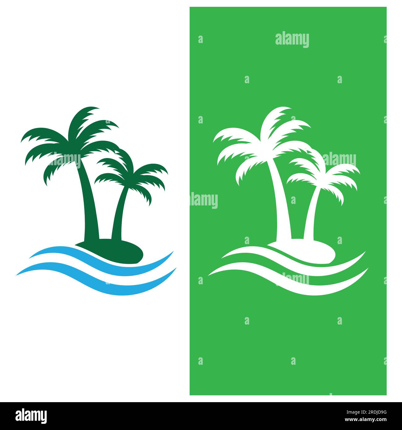 Palm tree summer logo template vector illustration Stock Vector