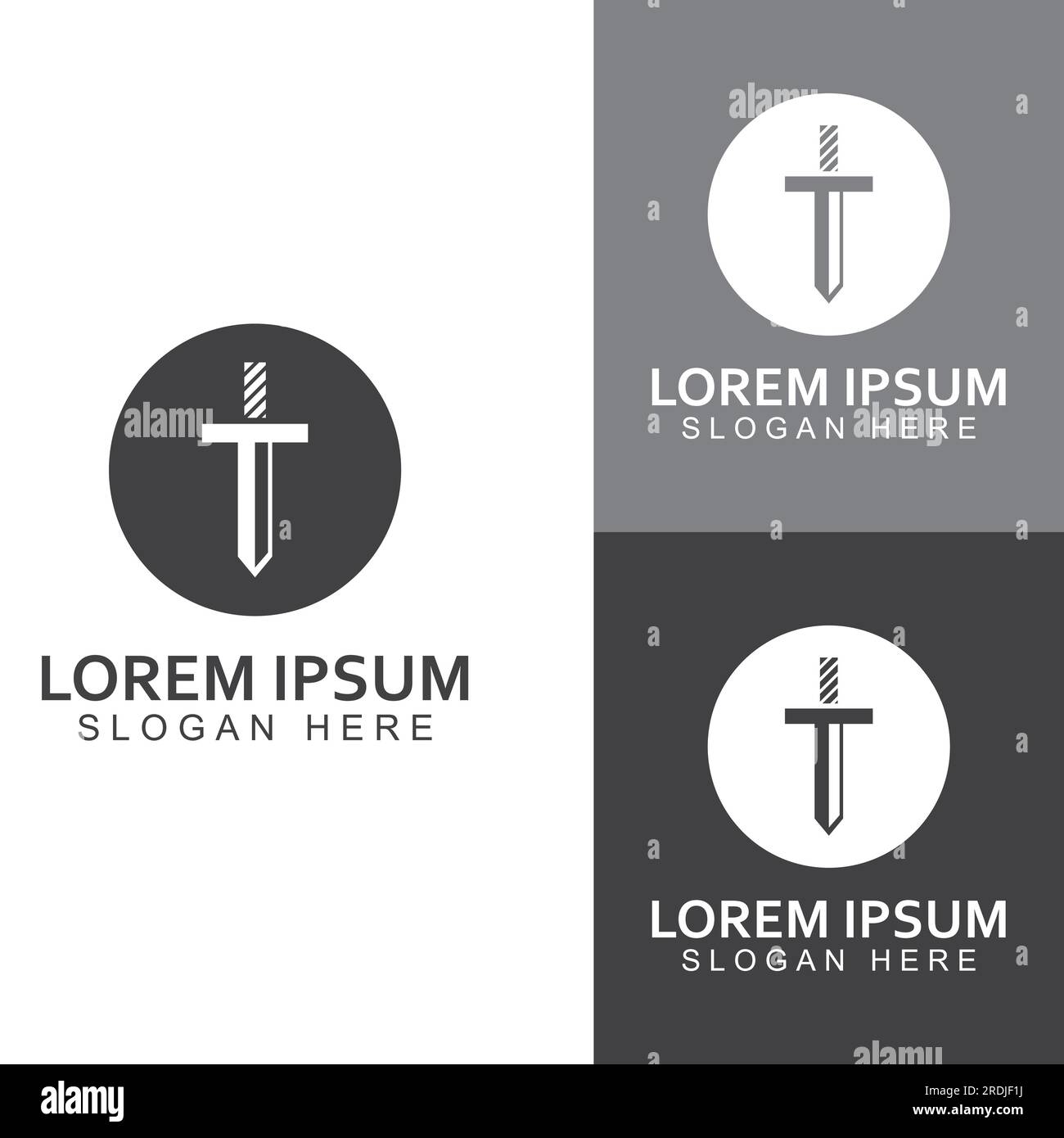 Sword, shield and king's sword logo. Logo vector design. Stock Vector