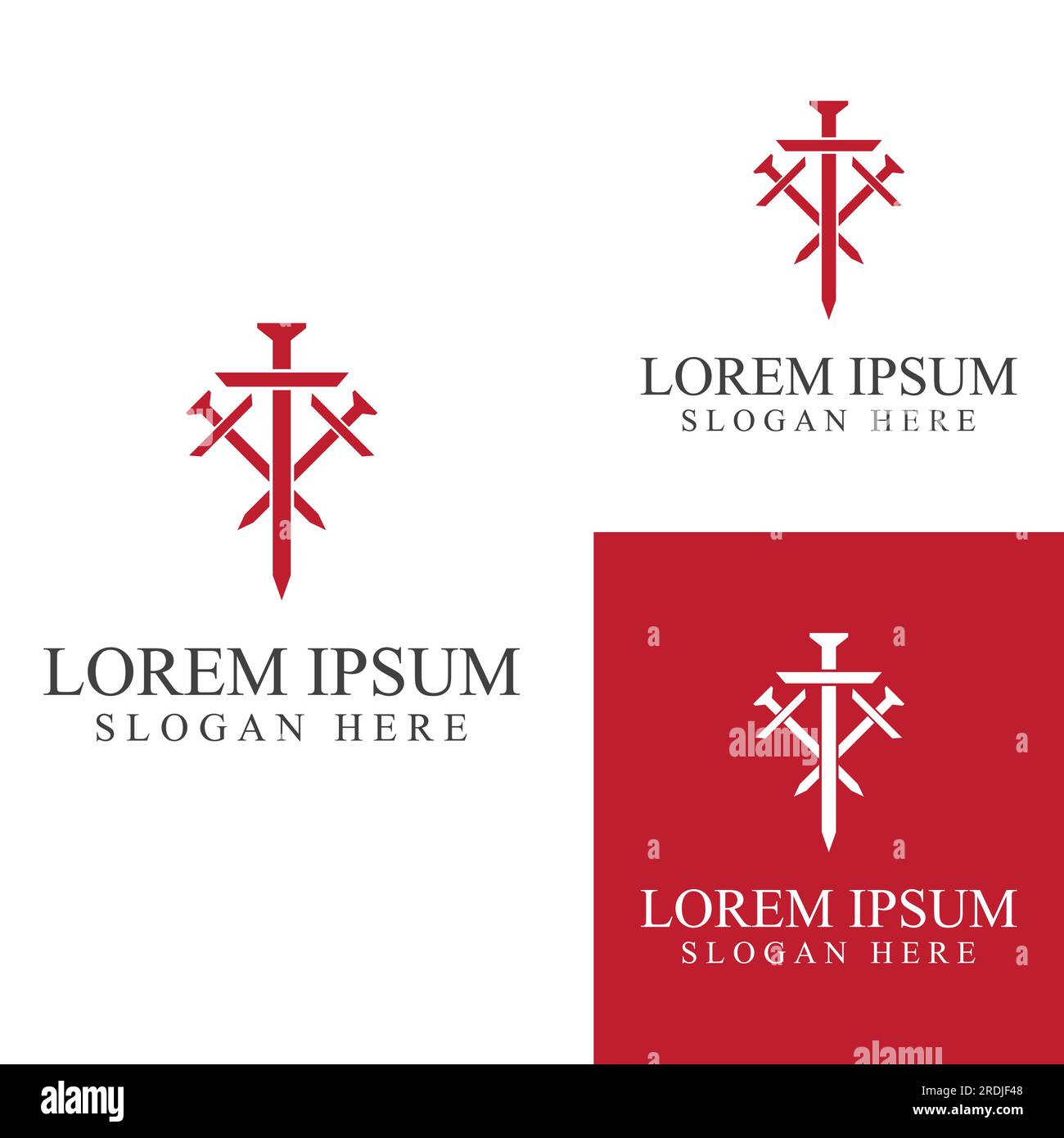 Sword, shield and king's sword logo. Logo vector design. Stock Vector