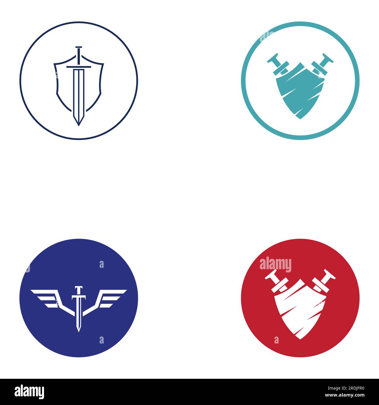 Sword, shield and king's sword logo. Logo vector design. Stock Vector