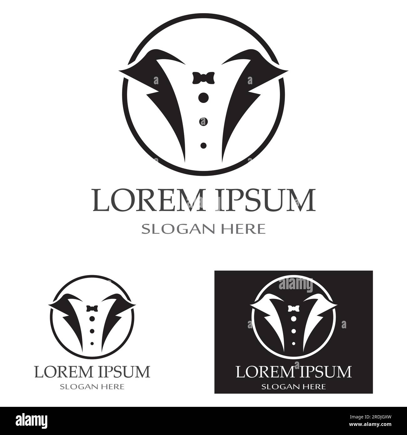Tuxedo logo icon vector design template Stock Vector