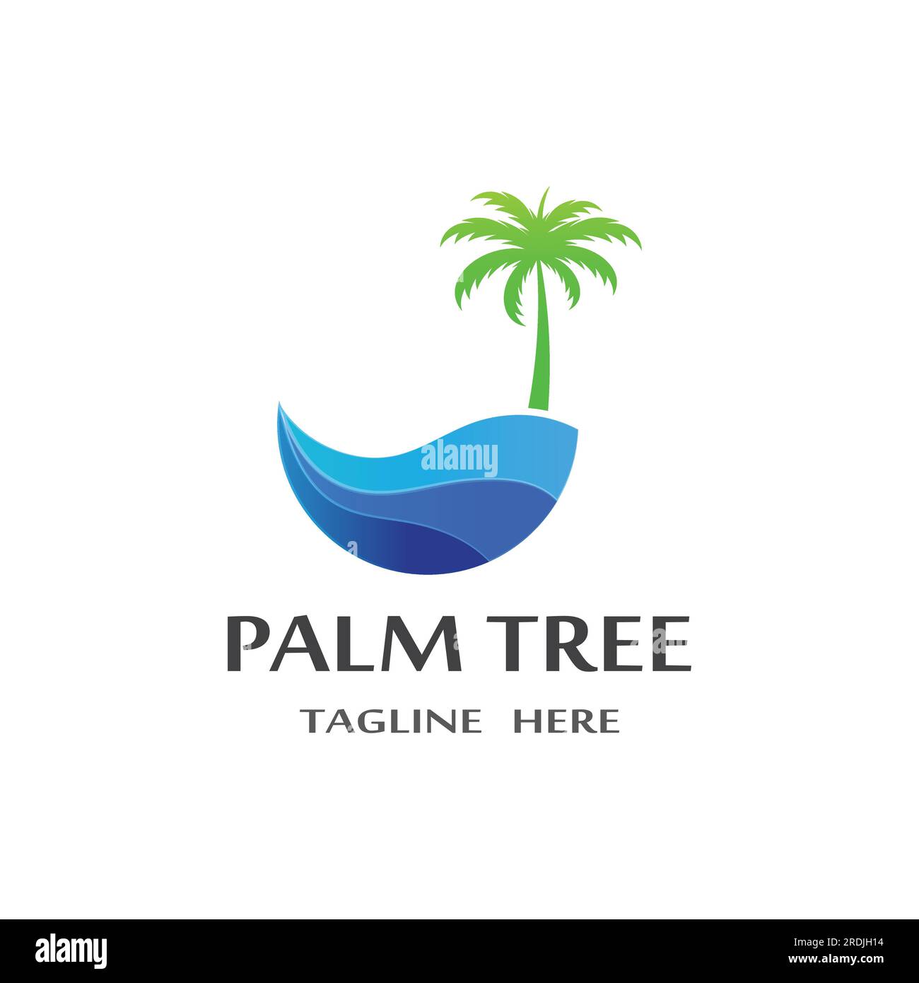 Palm tree summer logo template vector illustration Stock Vector