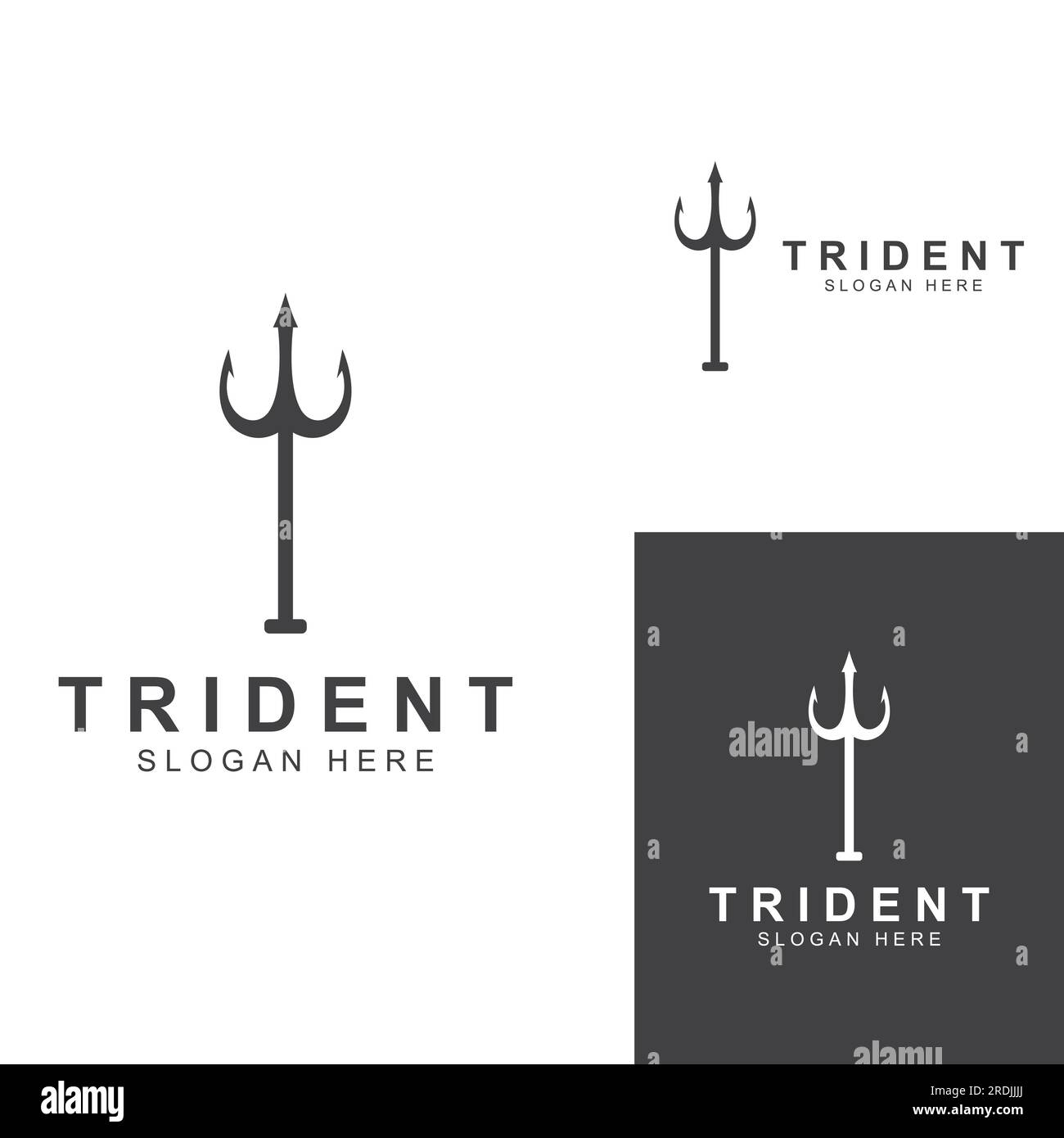 Trident logo using vector design concept. Stock Vector