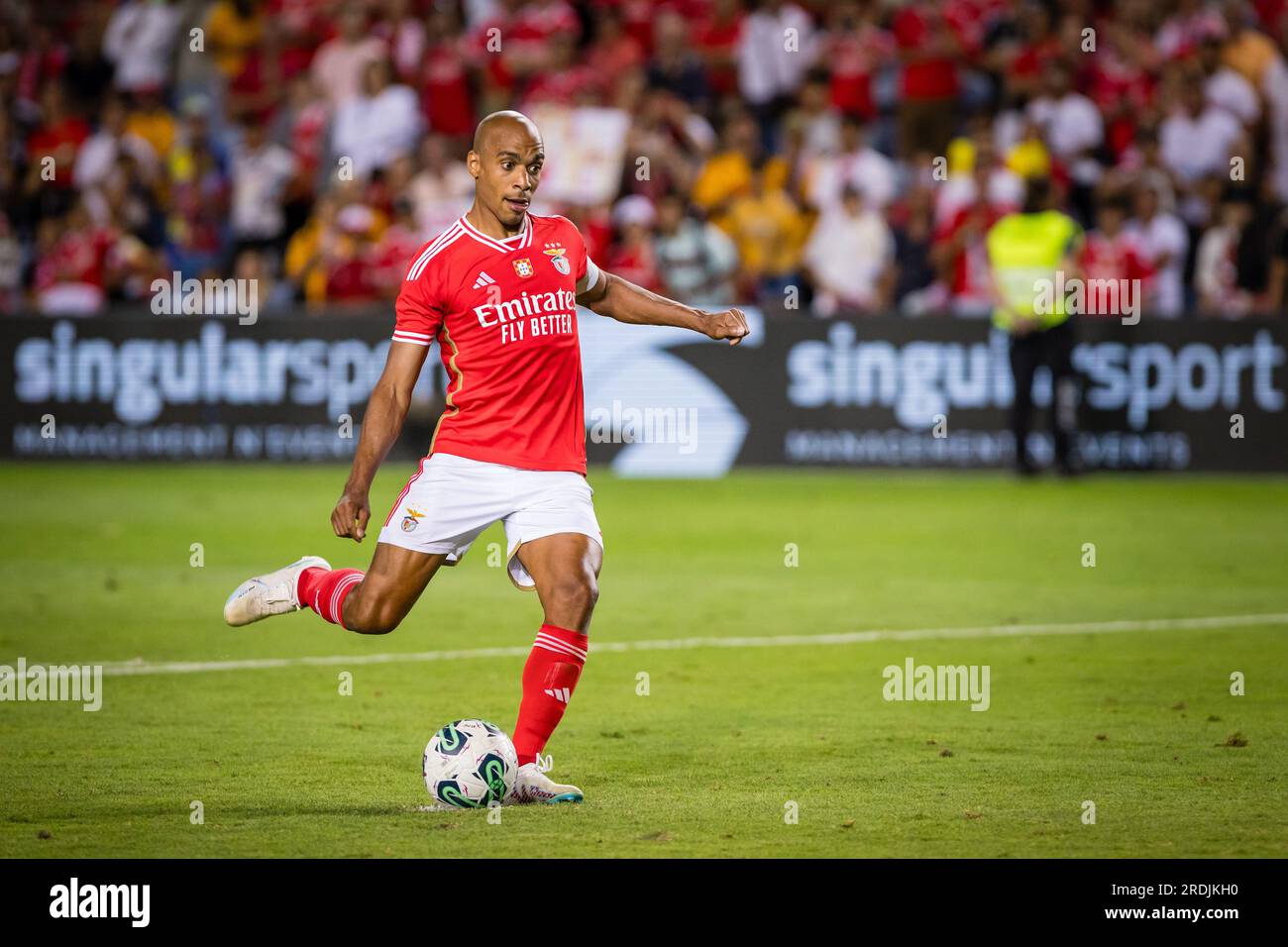 Faro, Portugal. 20th July, 2023. Joao Mario of SL Benfica in action during the Algarve Cup (Pre-Season Friendly) football match between Al Nassr FC and SL Benfica at Estadio Algarve.(Final score: Al Nassr FC 1 - 4 SL Benfica) (Photo by Henrique Casinhas/SOPA Images/Sipa USA) Credit: Sipa USA/Alamy Live News Stock Photo