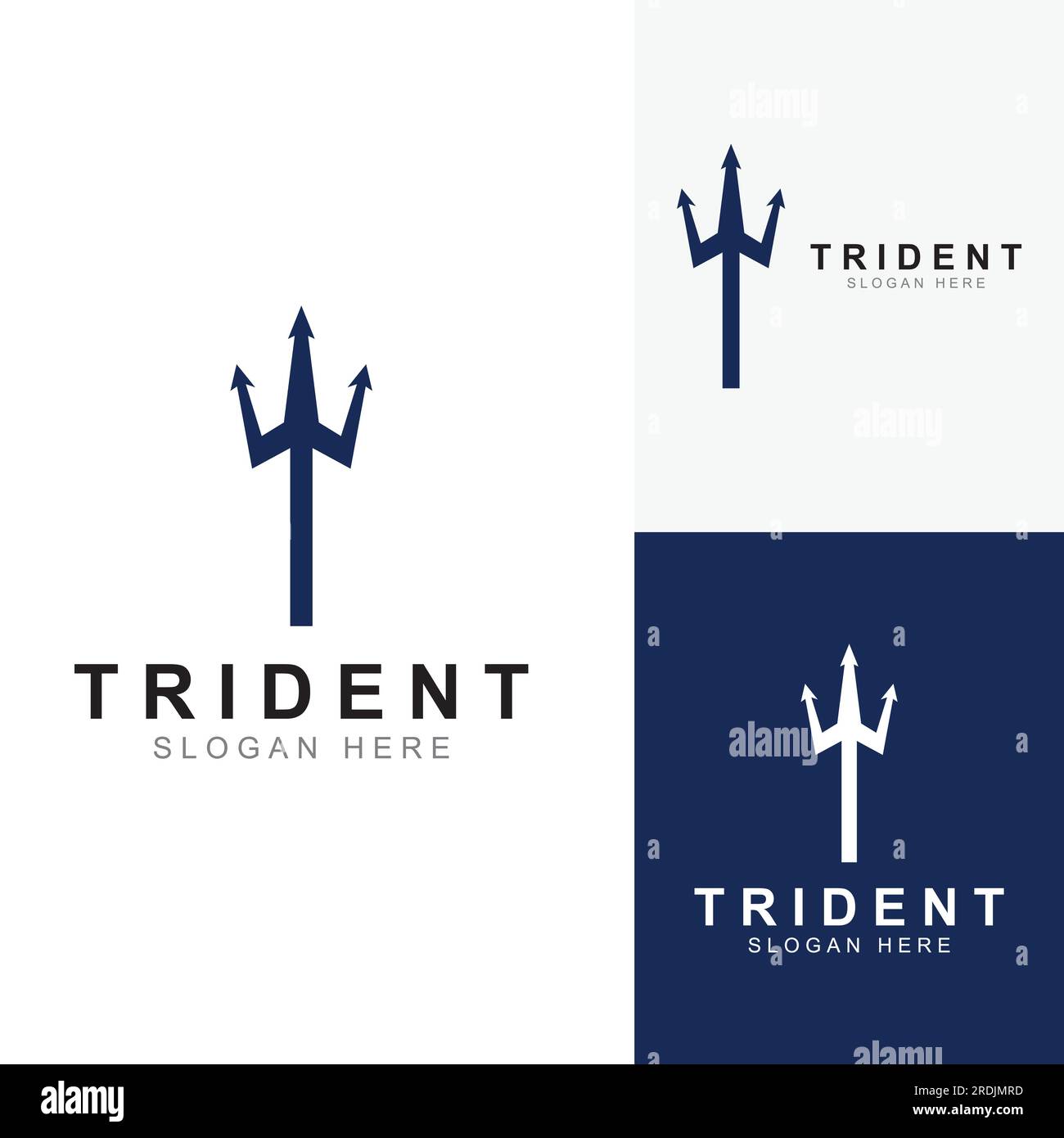 Trident logo using vector design concept. Stock Vector